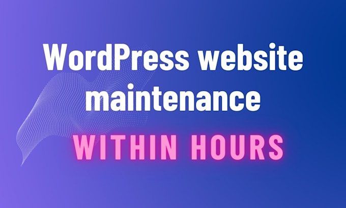 do maintenance for your wordpress website