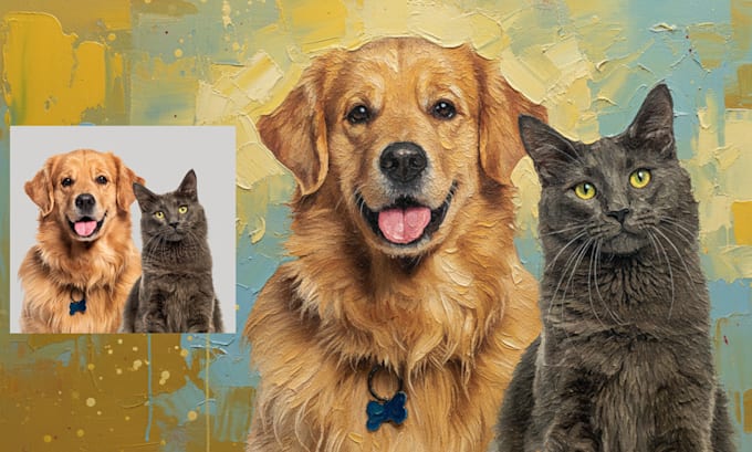 paint your pet in rich impasto oil painting style