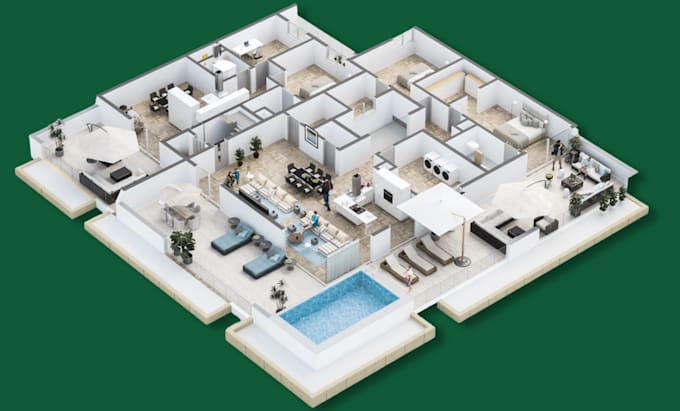 convert 2d to 3d floor plan in 9 hours