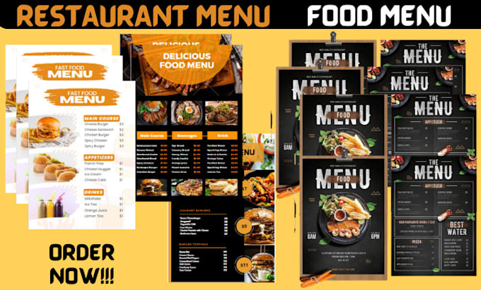 Design food menu, restaurant menu, digital menu, price list, food flyer ...
