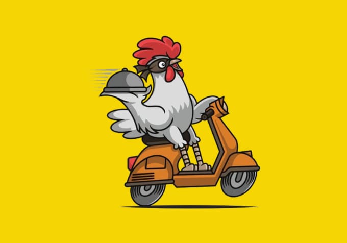 Express delivery icon concept. Scooter motorcycle service, order