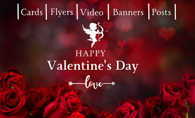 design  valentines day flyer cards poster and video