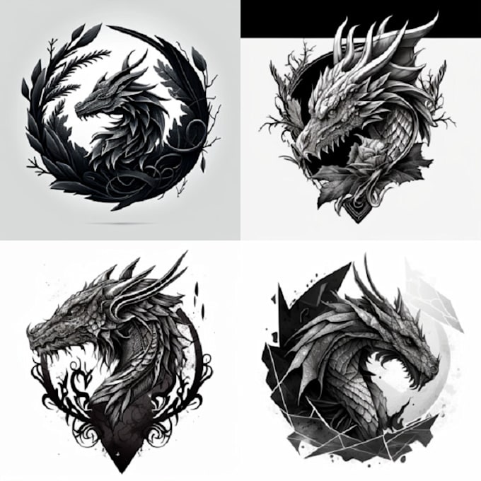 Do black and white logo, line art, geometric tattoo design by Stk999