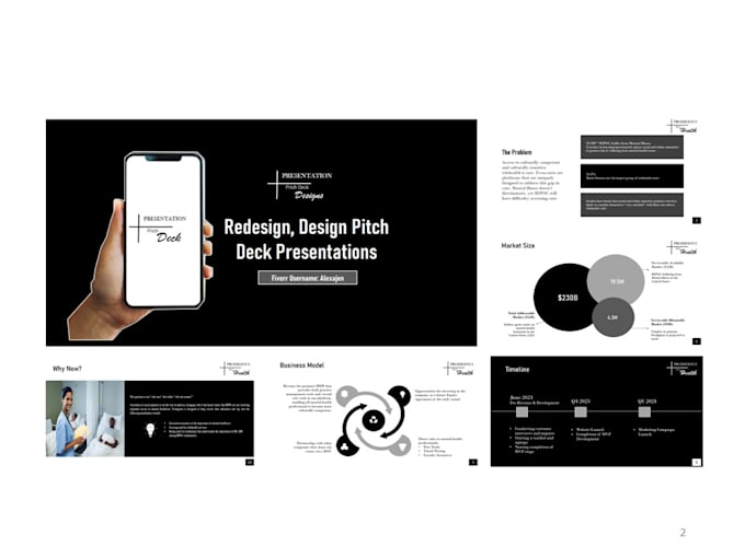 Design winning pitch deck, slide deck, presentations by Alexajen Fiverr