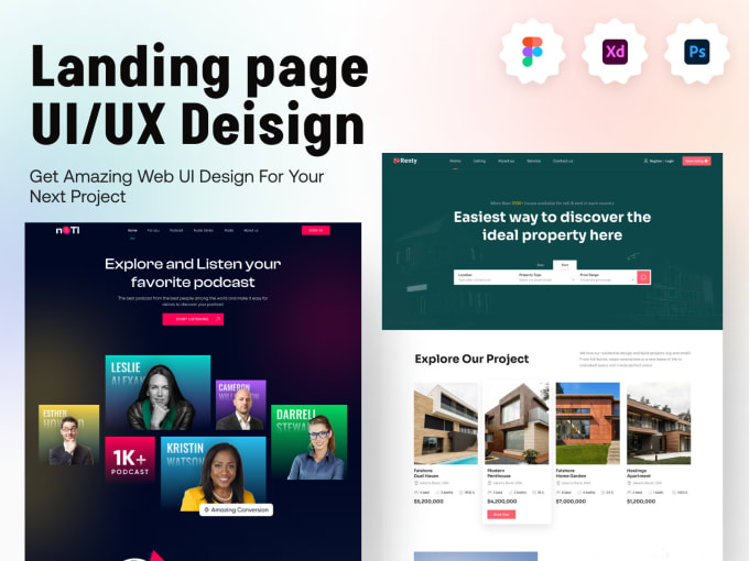 I will do landing page UI UX design in figma
