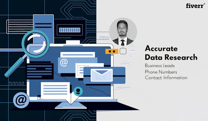 data research for contacts, emails, phone numbers, and business leads