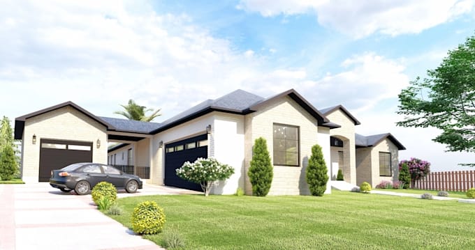 visualize architecture 3d house design exterior rendering