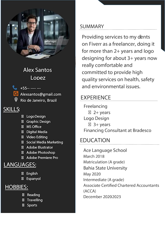 make a creative CV resume
