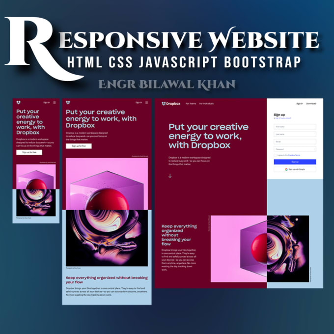 Be your front end web developer with html,css,bootstrap by ...
