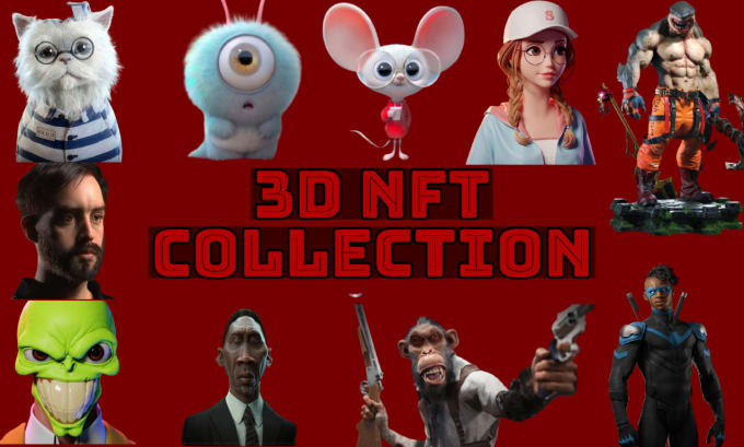 Create 3d Nft Art And 1k 10k Collection For Opensea By Maroofmehdi611