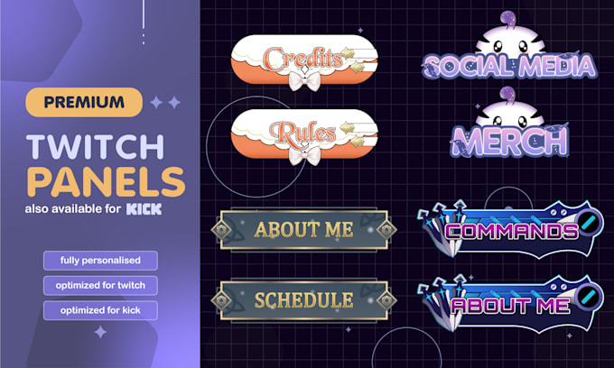 make personalized premium twitch panel in 24 hours