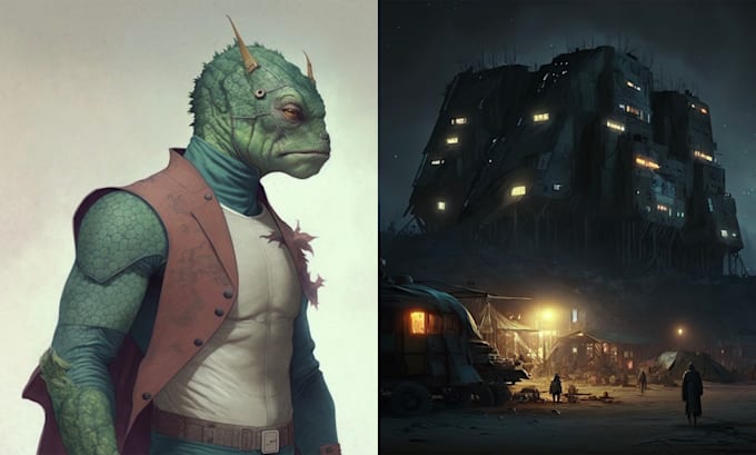 design stunning sci fi, cyberpunk, fantasy characters or concept art