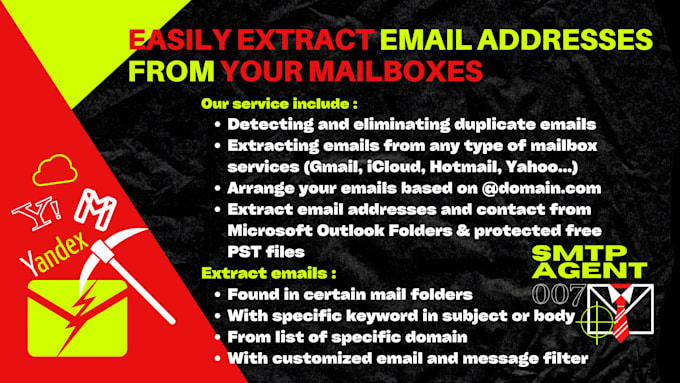 easily extract email addresses from your mailboxes