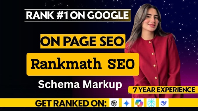 provide wordpress on page SEO optimization with rankmath and schema markup
