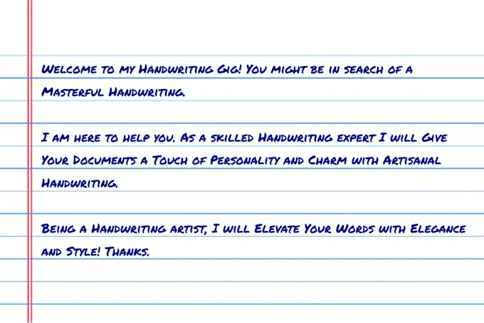 Handwrite whole text in one color by Starsyed | Fiverr