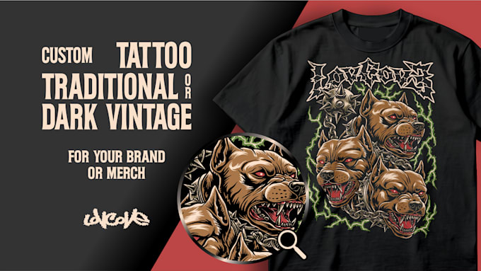 create a cool design in traditional tattoo or dark vintage