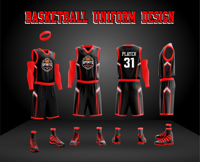Design sublimation basketball custom jersey or uniform by Rwaqas15 | Fiverr