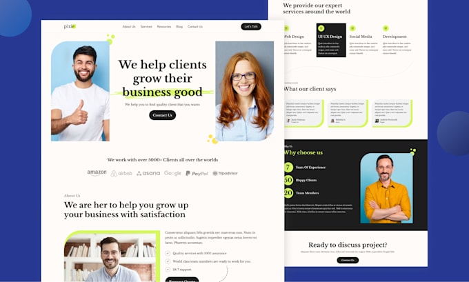do web template in PSD, xd or figma design website