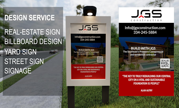 design real estate sign, street sign, yard sign, banners