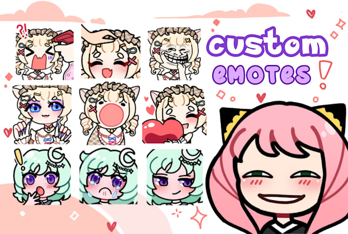 draw you cute chibi twitch emotes