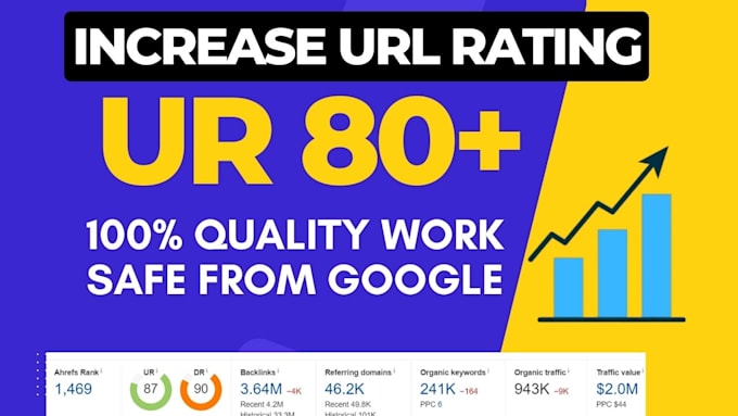 increase url rating ahref ur upto 80 plus with seo backlinks