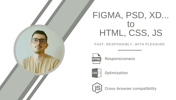 Convert any design to html, css, and javascript by Oleksiirusiev | Fiverr