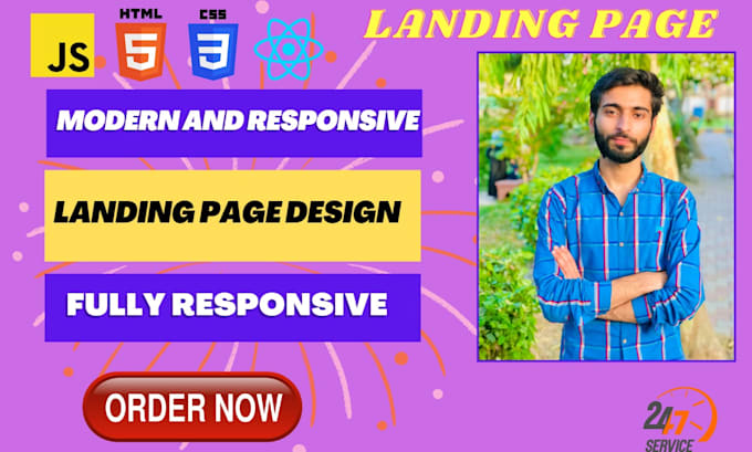 Design a responsive html css landing or web pages for you by Faheem4531 ...