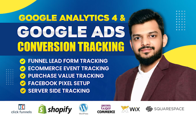 set up google ads conversion tracking, analytics ga4 ecommerce tracking fb pixel
