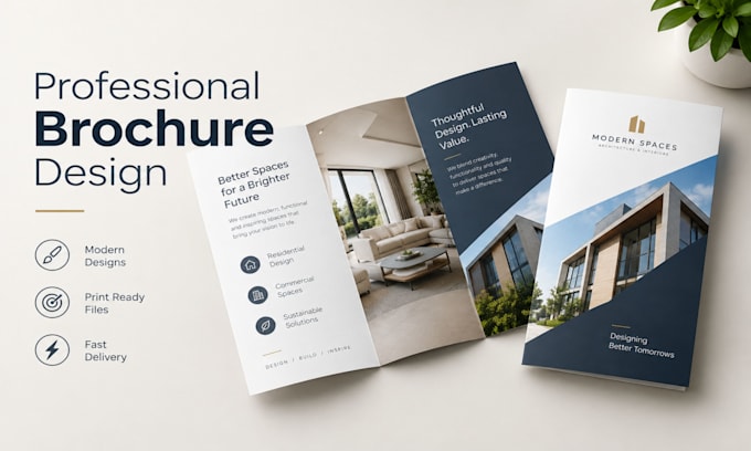 design trifold brochure, bifold brochure, company profile, digital or print