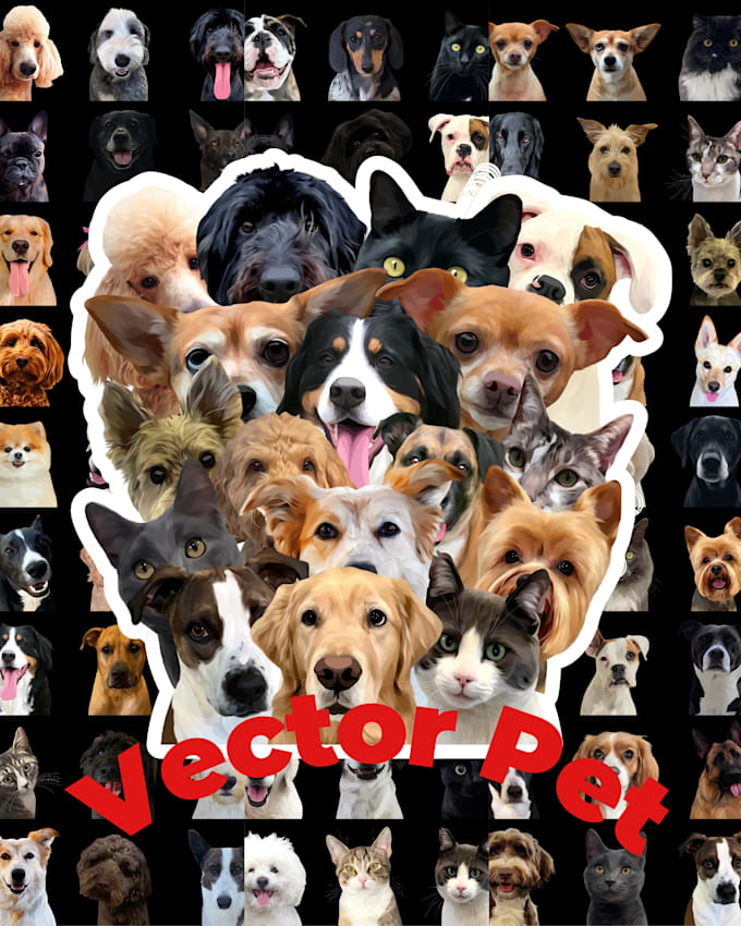 create a stunning vector portrait of your pet