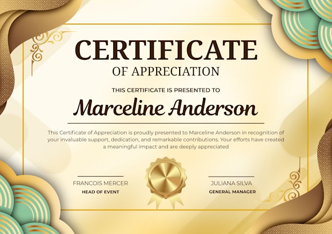 design award certificate, diploma certificate, gift design