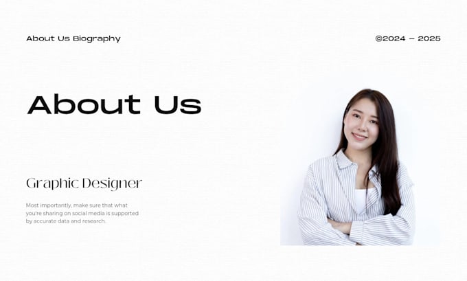 write a creative biography or about us