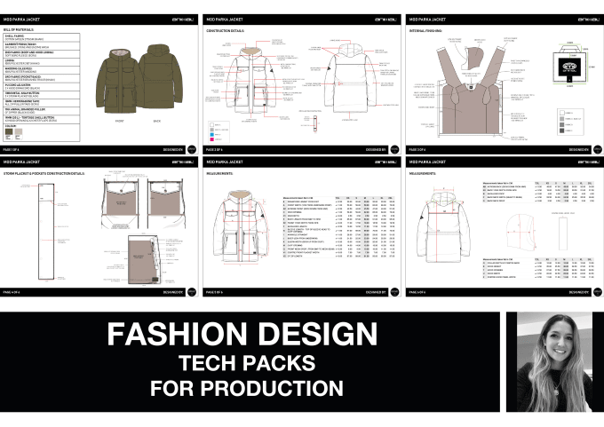 design and create a fashion tech pack for production