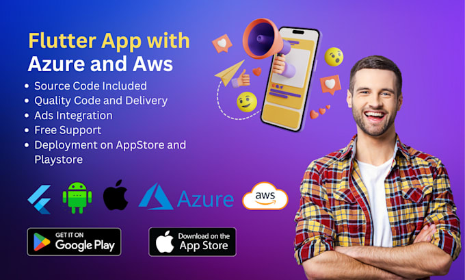 Develop flutter app with azure and aws by Umerkhan2k | Fiverr