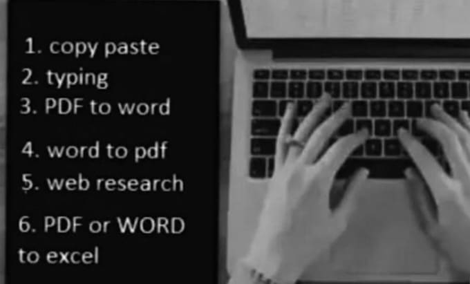 do data entry, excel, copy paste, pdf, word to excel