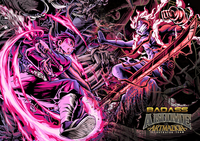 draw your idea in badass anime, manga and comic character