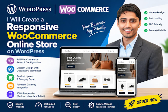 create a responsive woocommerce online store on wordpress