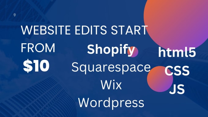 design edit shopify, squarespace, wix, wordpress, websites