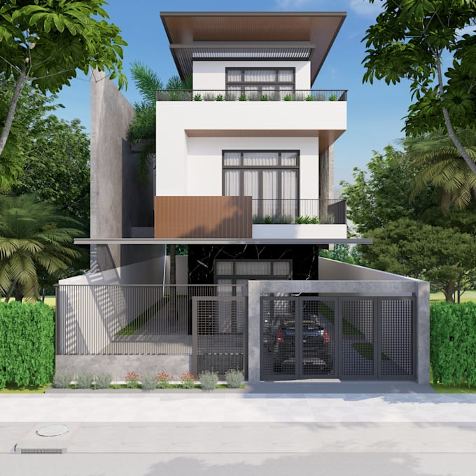render your residential house 3d model into realistic image
