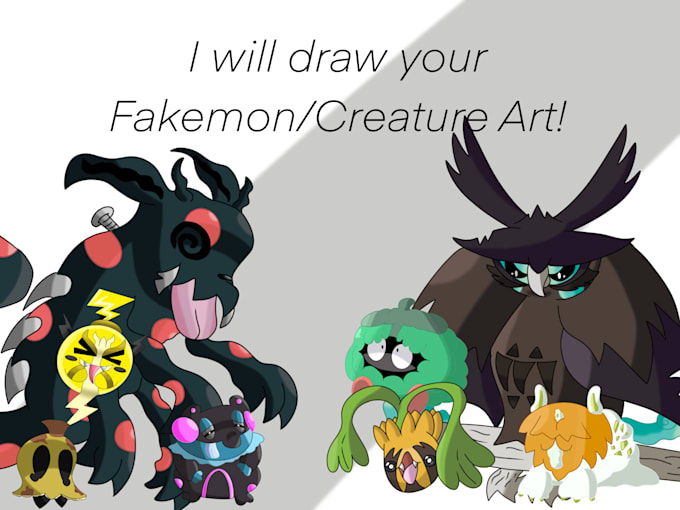 Make you a fakemon, animal, or creature character art by Thecolorshader ...