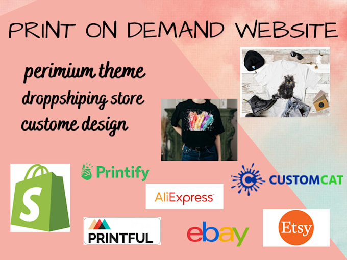 Print on demand,dropshipping shopify store with peridium theme by