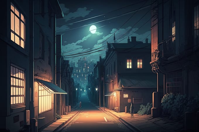 draw amazing anime style backgrounds and environment ai