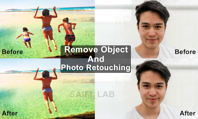 do face retouching, remove objects or person from photos