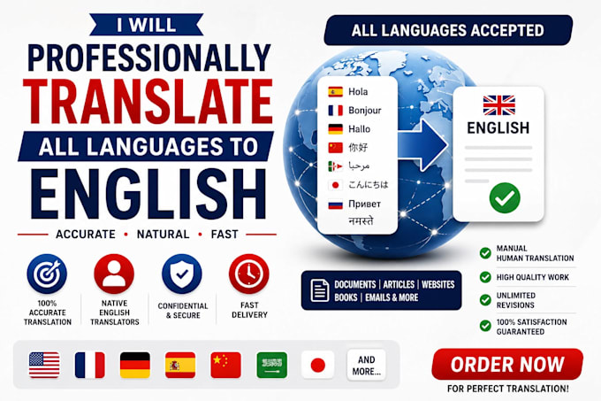 professionally translate all languages to english