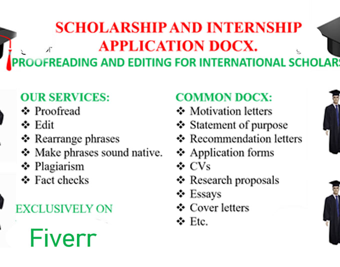 proofread edited scholarship internship application essays