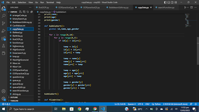 Visual studio code for a level or similar level questions by Basil ...