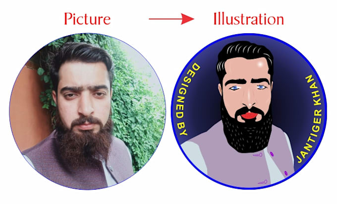 do vector tracing and face illustration of image and logo