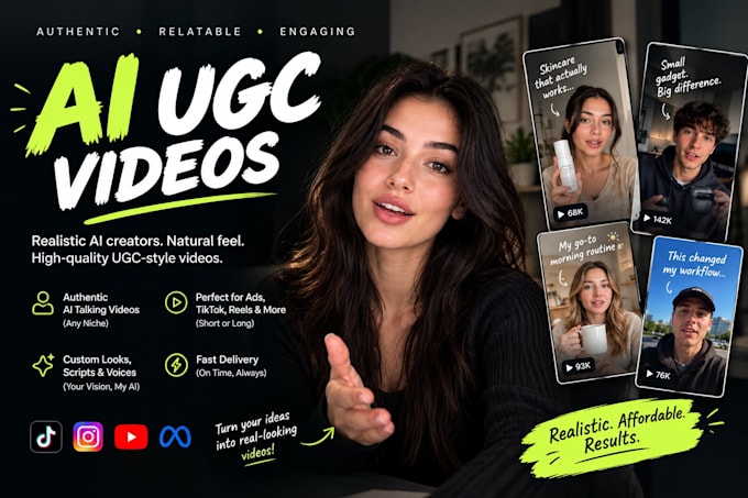 make ai ugc ads, ai video ads, ai commercial ads and ai product video