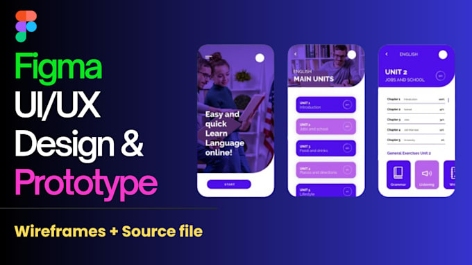 create UI UX design and mobile app prototypes in figma
