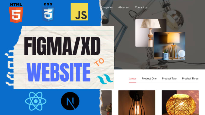 Convert your figma, xd design to react js or next js using tailwind css ...